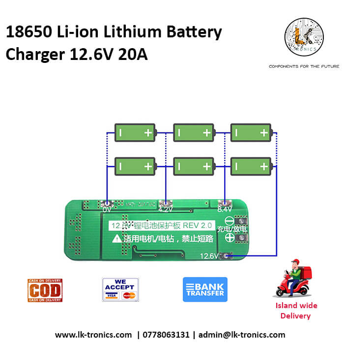 18650 Li-ion Lithium Battery Charger 12.6V 20A