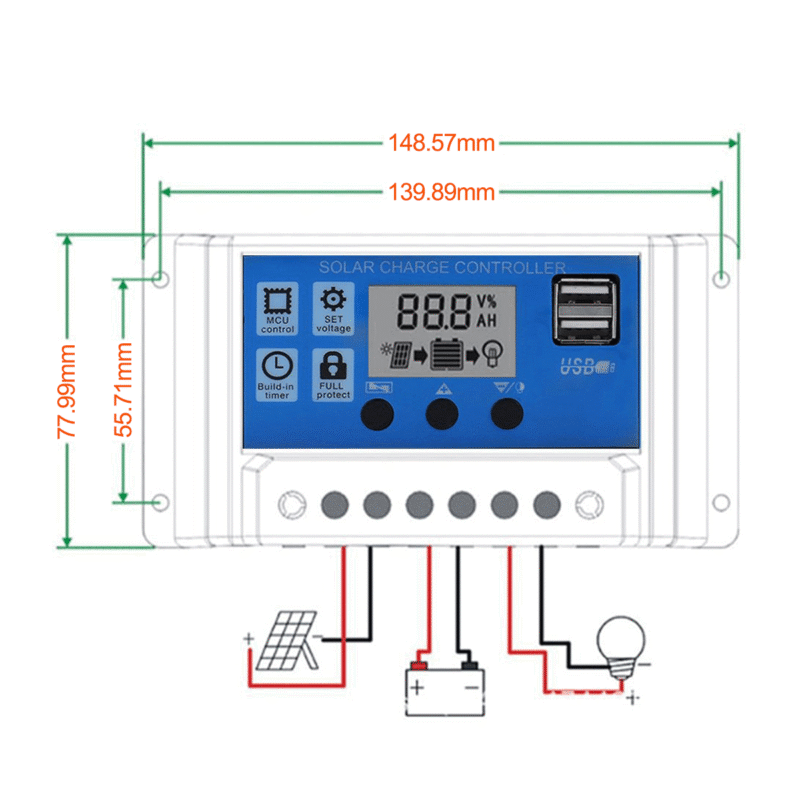 PowMR 30A PWM Solar Panel Battery Charge Controller 12V 24V | LK ...