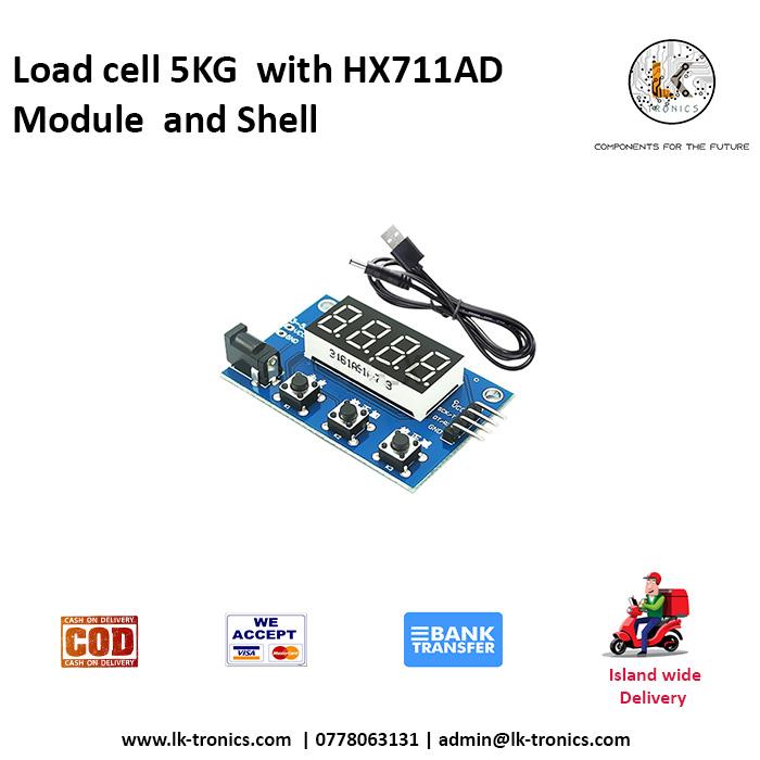 Load cell 5KG with HX711AD Module and Shell