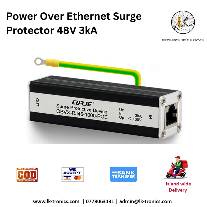 Power Over Ethernet Surge Protector 48V 3kA Discharging Overvoltage