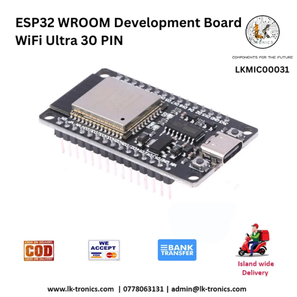 ESP32 WROOM Development Board WiFi Ultra 30 PIN | LK TRONICS TRADING