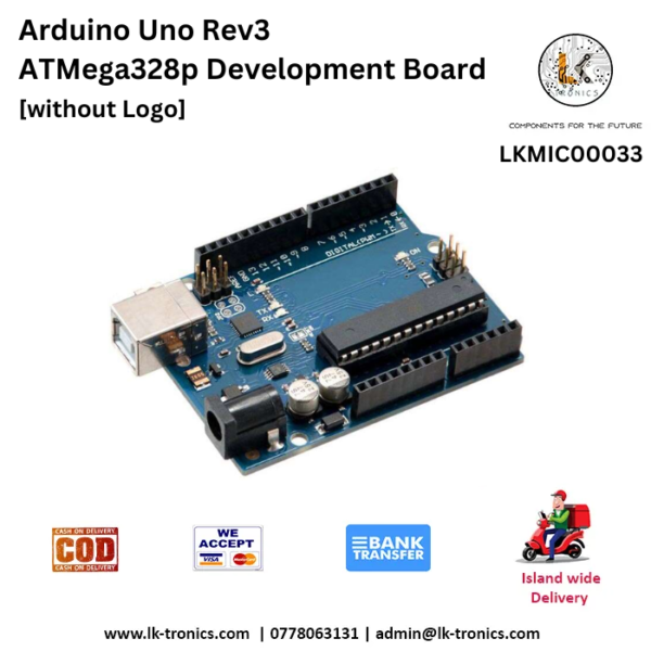 Arduino Uno Rev3 ATMega328p Development Board | LK TRONICS TRADING