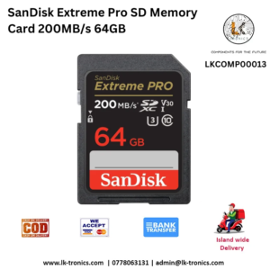 SanDisk 64GB Extreme Pro SD Memory Card 200MB/s