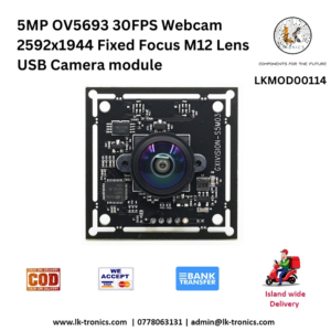 5MP OV5693 30FPS Webcam 2592x1944 Fixed Focus M12 Lens USB Camera module