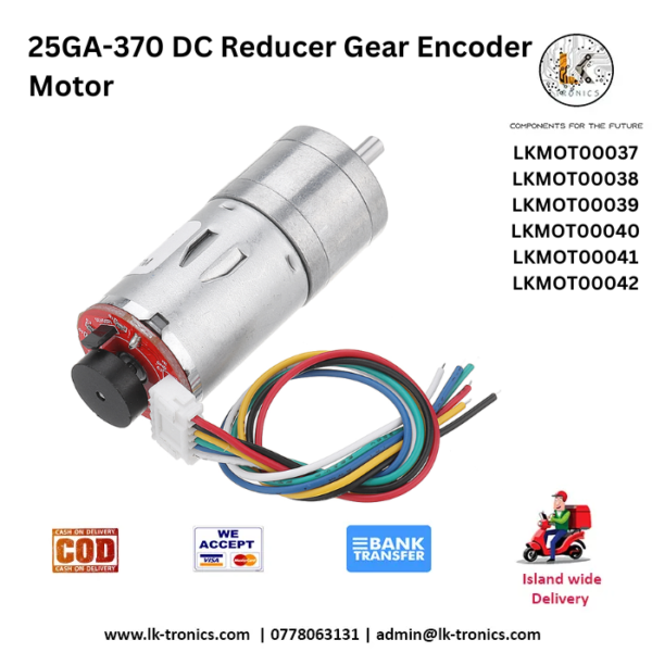 Ga 25 Encoder 25GA-370 DC Gear Motor with Encoder | 6V-24V, 35-200RPM