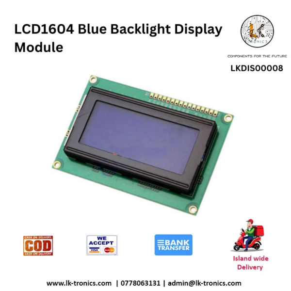 Backlight Module System LCD1604 Blue Backlight Display Module | LK TRONICS TRADING