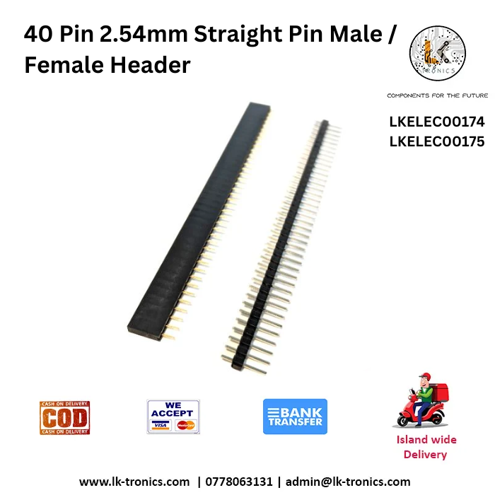 40 Pin 2.54mm Straight Pin Male/Female Header