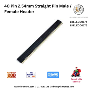 40 pin straight header | 40 Pin 2.54mm Straight Header - Male