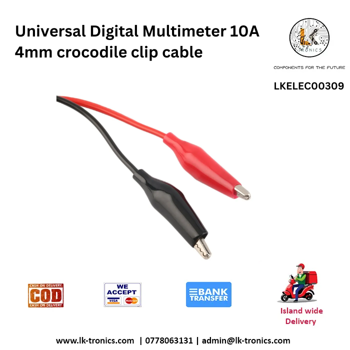 Universal Digital Multimeter 10A 4mm Crocodile Clip Cables