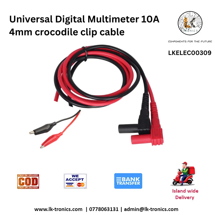 Universal Digital Multimeter 10A 4mm Crocodile Clip Cables