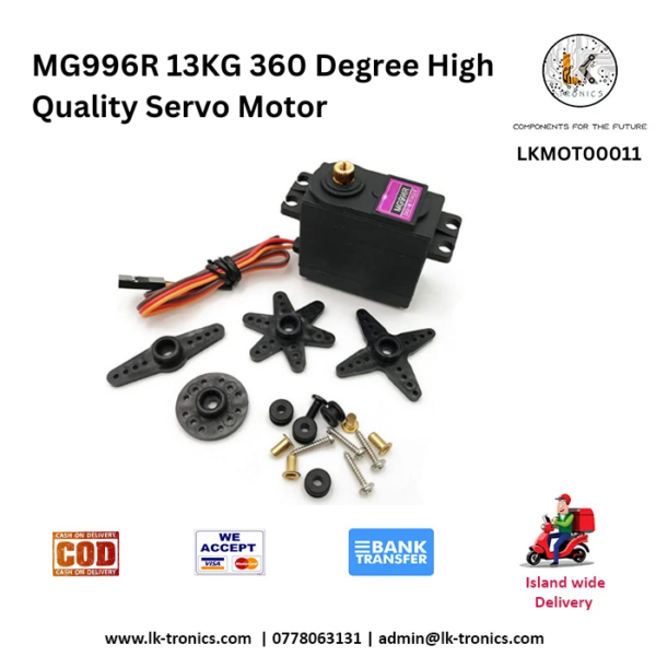 360 Degree Rotation Motor MG996R 13KG Servo Motor 360 Degree Continuous Rotation