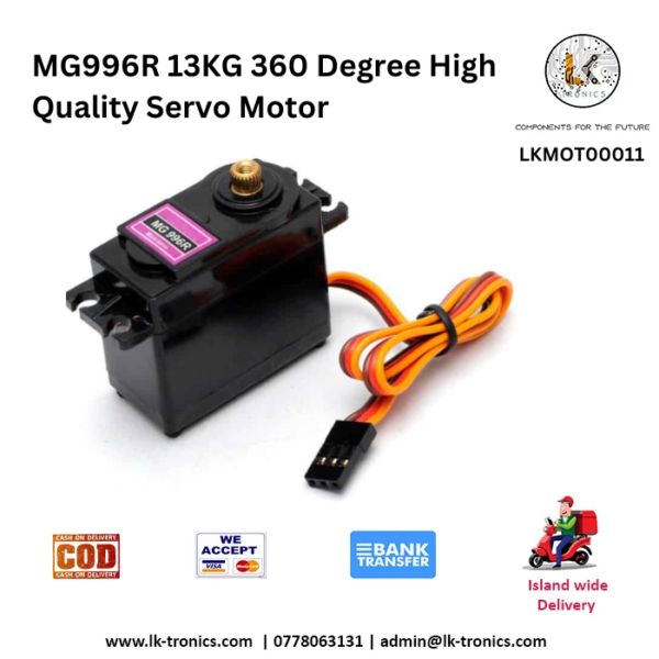 360 Degree Rotation Motor MG996R 13KG Servo Motor 360 Degree Continuous Rotation