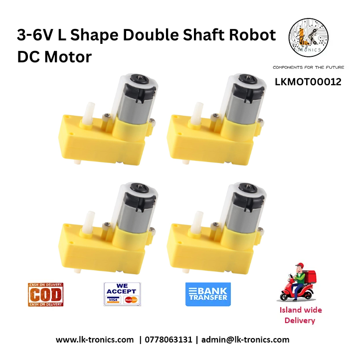 3-6V L Shape Double Shaft Robot DC Motor