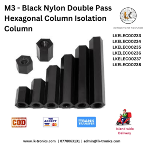 M3 black nylon hexagonal standoff isolation column