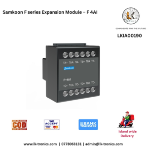 Samkoon F-4AI 4-Channel Analog Input Module for FAs PLC/HMI with wiring terminals.