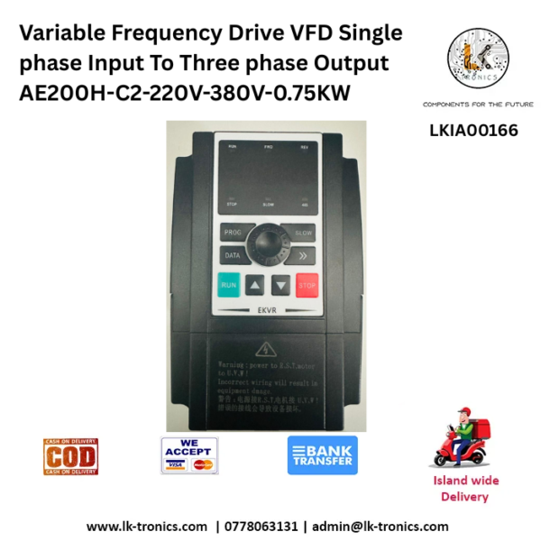 Variable Frequency Drive VFD Single phase Input To Three phase Output ...